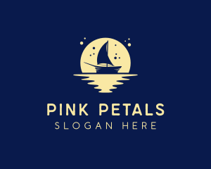 Sailing Boat Moon logo design