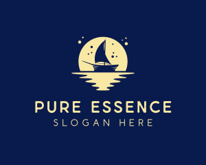 Sailing Boat Moon logo design