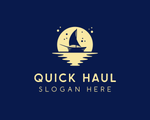 Sailing Boat Moon logo design