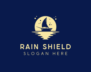 Sailing Boat Moon logo design