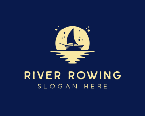 Sailing Boat Moon logo design