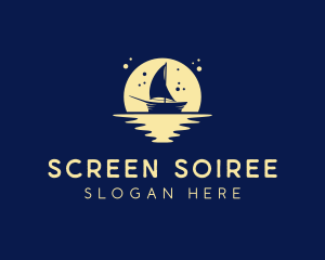 Sailing Boat Moon logo design