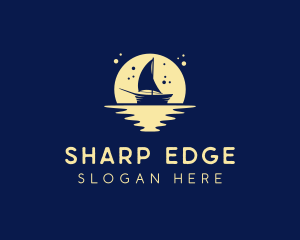 Sailing Boat Moon logo design