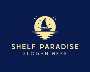 Sailing Boat Moon logo design