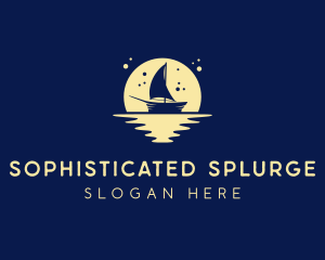 Sailing Boat Moon logo design