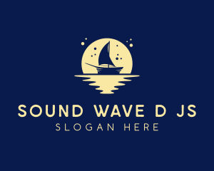 Sailing Boat Moon logo design