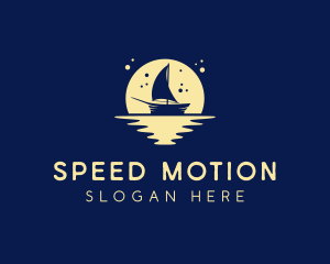 Sailing Boat Moon logo design