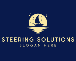 Sailing Boat Moon logo design