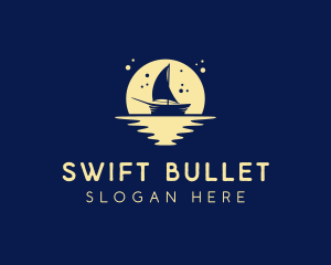 Sailing Boat Moon logo design