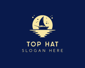 Sailing Boat Moon logo design