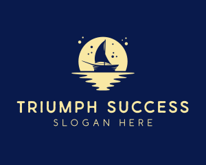 Sailing Boat Moon logo design