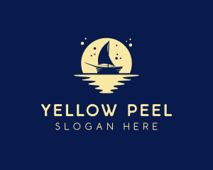 Sailing Boat Moon logo design