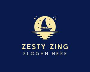 Sailing Boat Moon logo design