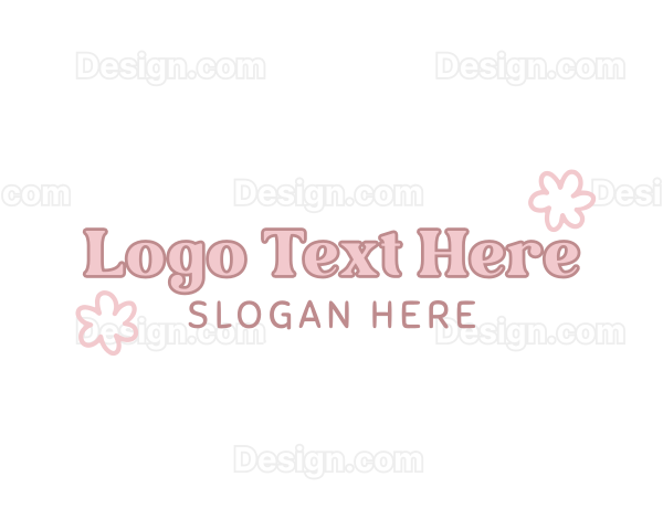 Cute Flower Pastel Wordmark Logo