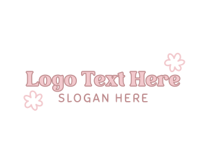 Cute Flower Pastel Wordmark logo