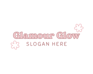Cute Flower Pastel Wordmark logo