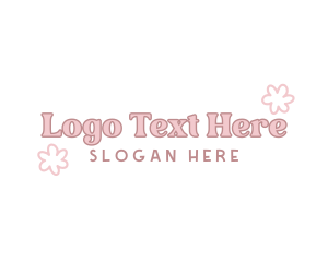 Cute Flower Pastel Wordmark logo