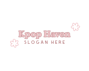 Cute Flower Pastel Wordmark logo design