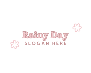 Cute Flower Pastel Wordmark logo design