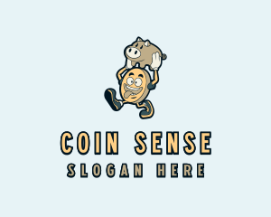 Money Coin Pig logo design