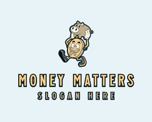 Money Coin Pig logo design