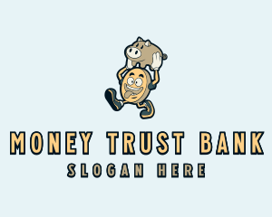 Money Coin Pig logo design