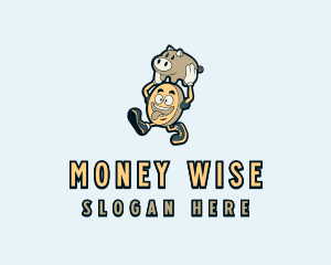 Money Coin Pig logo design