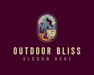 Outdoor Camping Tent logo design