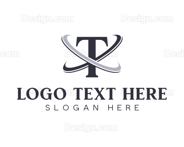 Simple Swoosh Letter T Logo