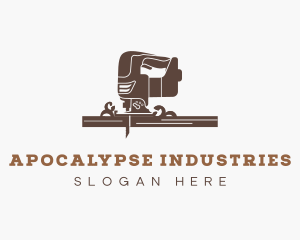 Industrial Jigsaw Woodcutter logo design