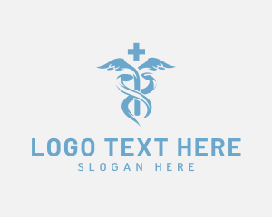 Oncology - Minimal Medical Caduceus logo design