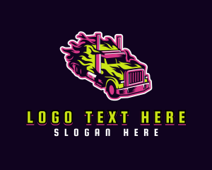 Flaming Logistics Truck logo