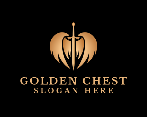 Gladiator Golden Sword  logo design