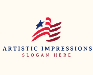 USA American Flag logo design