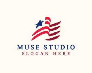 USA American Flag logo design