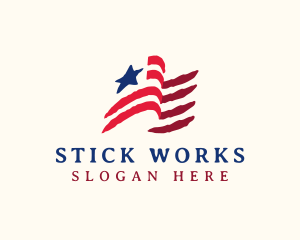 USA American Flag logo design