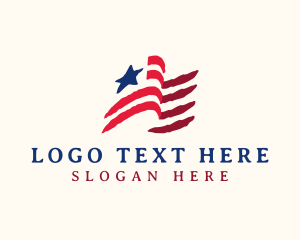 National - USA American Flag logo design