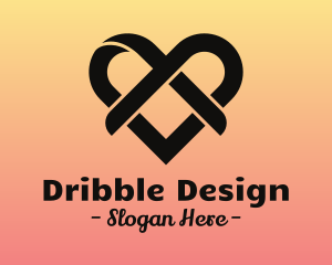 Wedding Ribbon Heart logo design