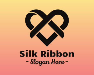 Wedding Ribbon Heart logo design