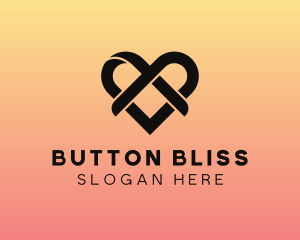 Wedding Ribbon Heart logo design