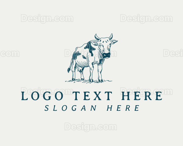 Cow Cattle Farm Logo