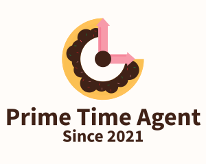 Sweet Doughnut Clock logo design