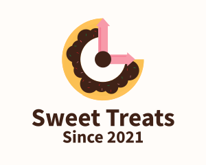 Sweet Doughnut Clock logo design