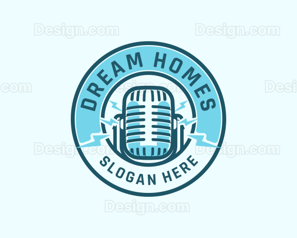 Microphone Podcast Radio Logo