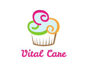 Colorful Cupcake Confectionery  Logo