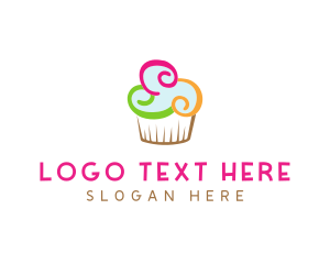 Colorful Cupcake Confectionery  Logo