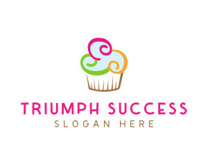 Colorful Cupcake Confectionery  Logo