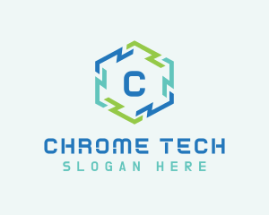 Hexagon Frame Technology logo design