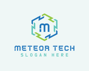 Hexagon Frame Technology logo design