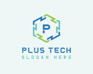 Hexagon Frame Technology logo design